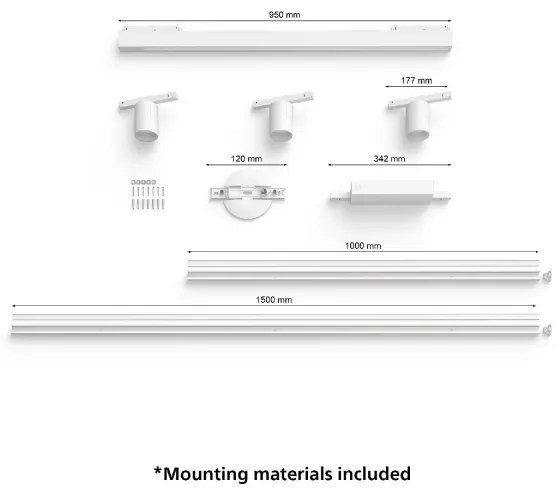 Philips-SADA 4xLED RGB Stmievateľné svietidlo do lištového systému Hue LED RGB/44,6W/230V