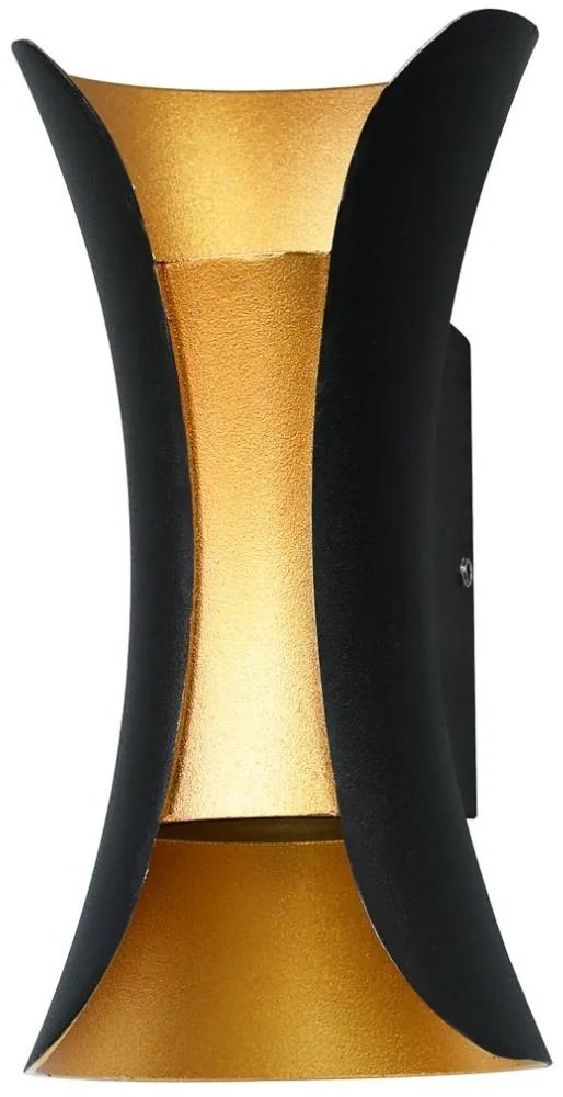 ITALUX PL-356-M BK+GD - LED Vonkajšie nástenné svietidlo DANTE LED/10W/230V 20 cm