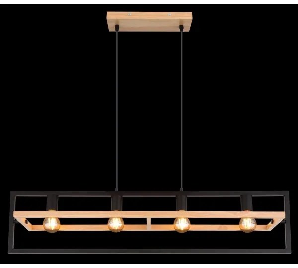 Globo 15575-4H - Luster na lanku ERICA 4xE27/40W/230V čierna/béžová