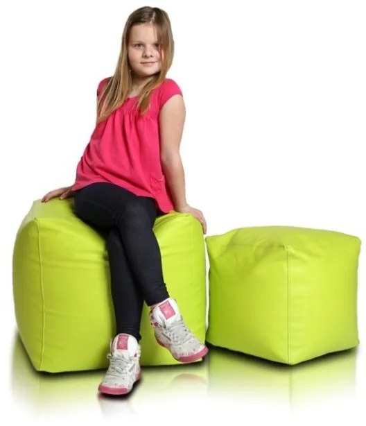 Sedací vak taburetka kocka veľká limetková EMI