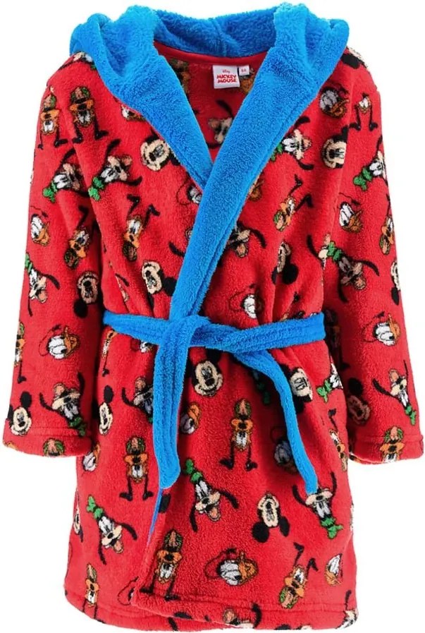 Detský coral fleece župan s kapucňou Disney, EU 116 Červená