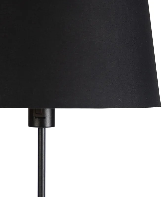 Stojaca lampa čierna s čiernym tienidlom 35 cm nastaviteľná - Parte
