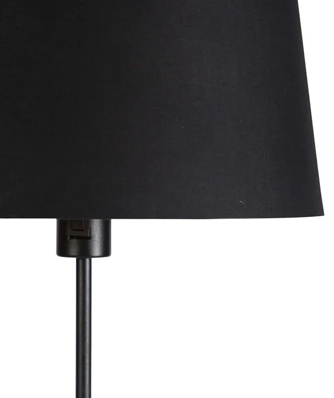 Stojaca lampa čierna s čiernym tienidlom 35 cm nastaviteľná - Parte