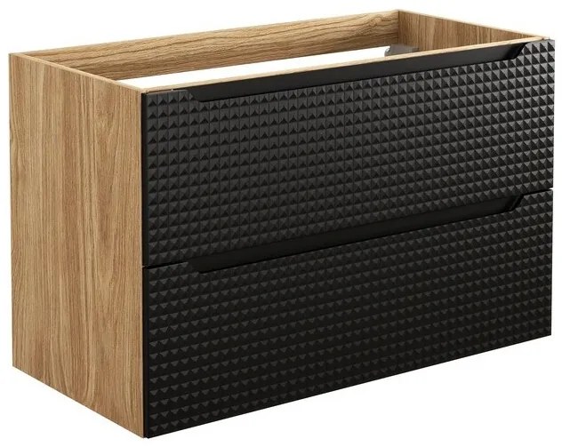 Kúpeľňová zostava Luxor Black Mona so skrinkami a umývadlom 90 cm čierna/dub olejovaný