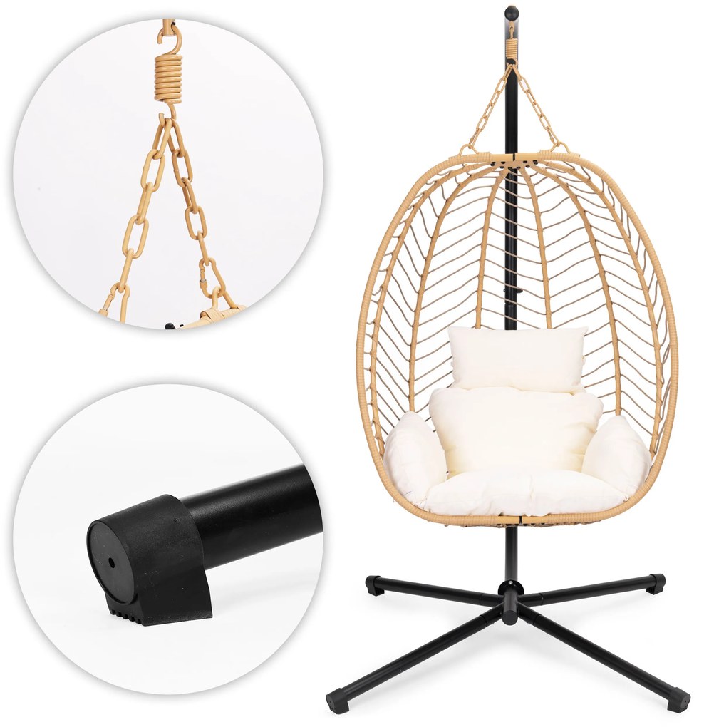 MultiGarden Závesné záhradné hojdacie kreslo Cocoon do 120 kg + vankúše MultiGarden