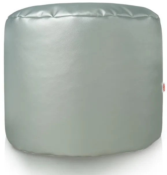 Taburetka Cilindro strieborná ekokoža