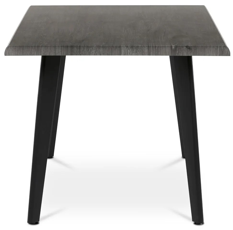 Autronic - Stůl jídelní, 160x90x75 cm, MDF deska, dekor šedý dub, kov, černý lak - HT-F4416 GREY AKCE NOVINKA