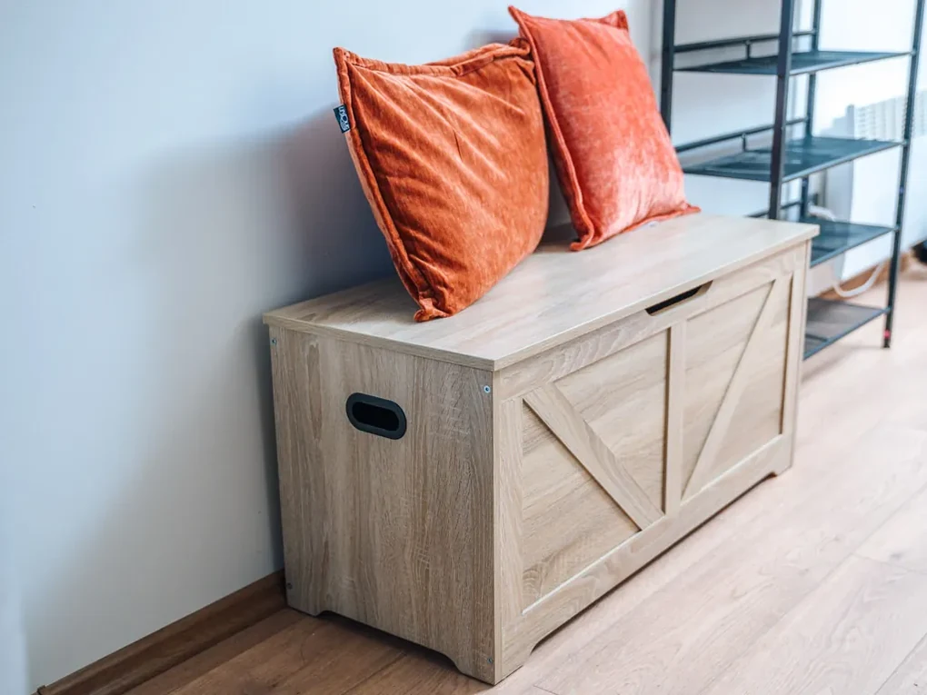 Úložný box LEHAC s vekom 100x46cm, dub sonoma