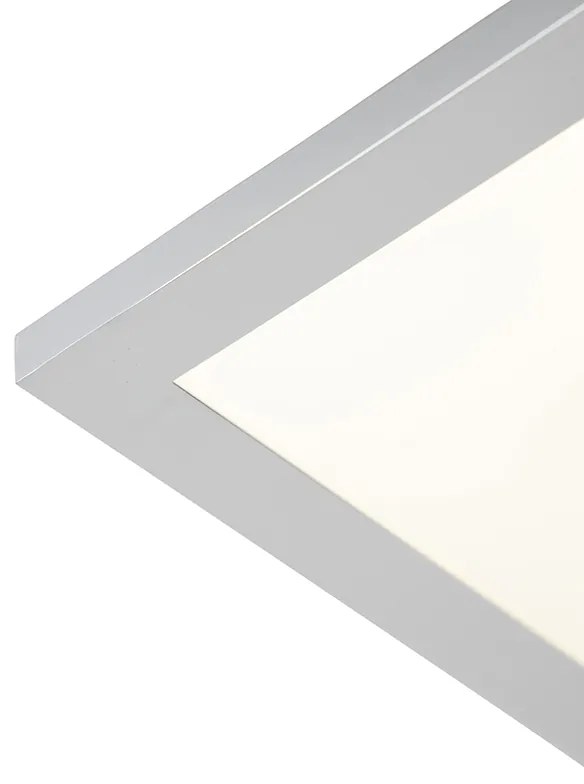Elegantné obdĺžnikové stropné svietidlo chrómové vrátane LED IP44 - Flat