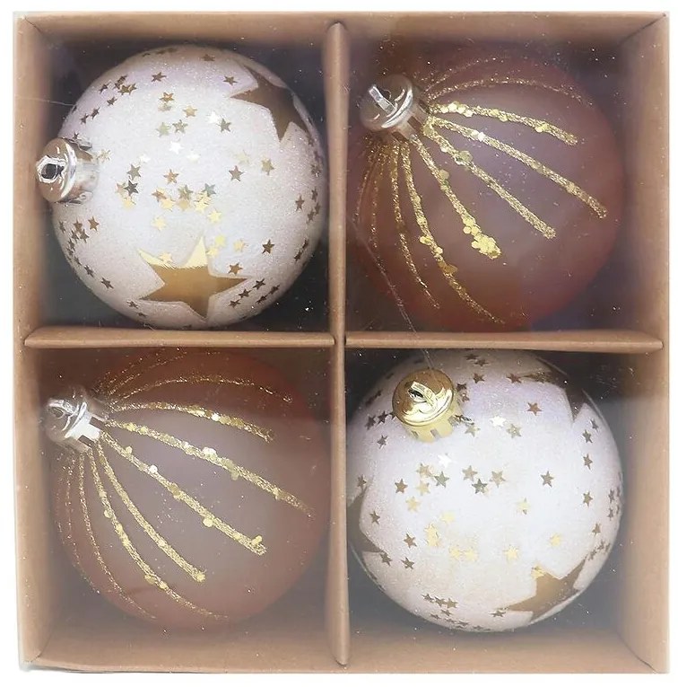 Súprava 4 vianočných gúľ 8 cm mix b04zlrp