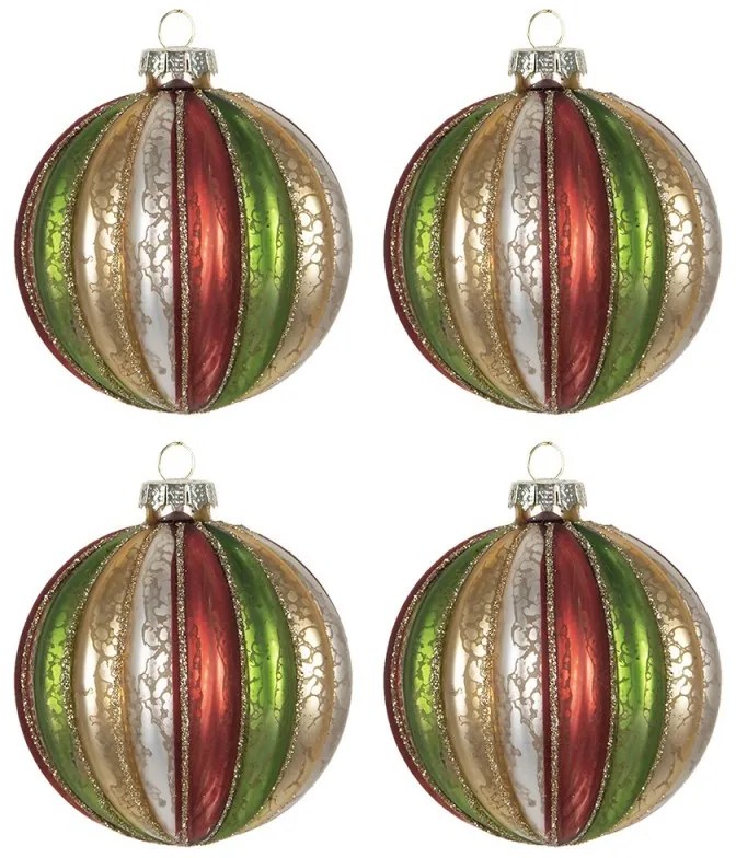 Farebná vianočná ozdoba (sada 4ks) -Ø8 cm