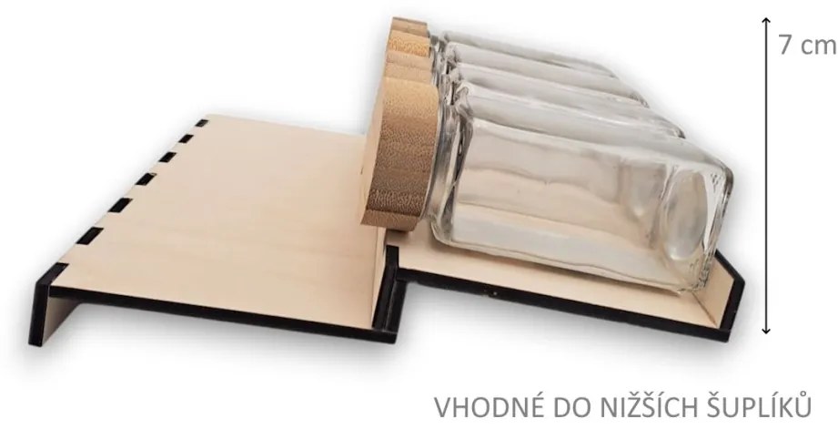 Orion Sada 16ks koreničiek BLACK 80ml + 4ks organizér na koreničky VASKY (nízky) + sada 24ks štítkov