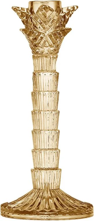 Zlatistý sklenený svietnik Palma - 9 * 9 * 21cm