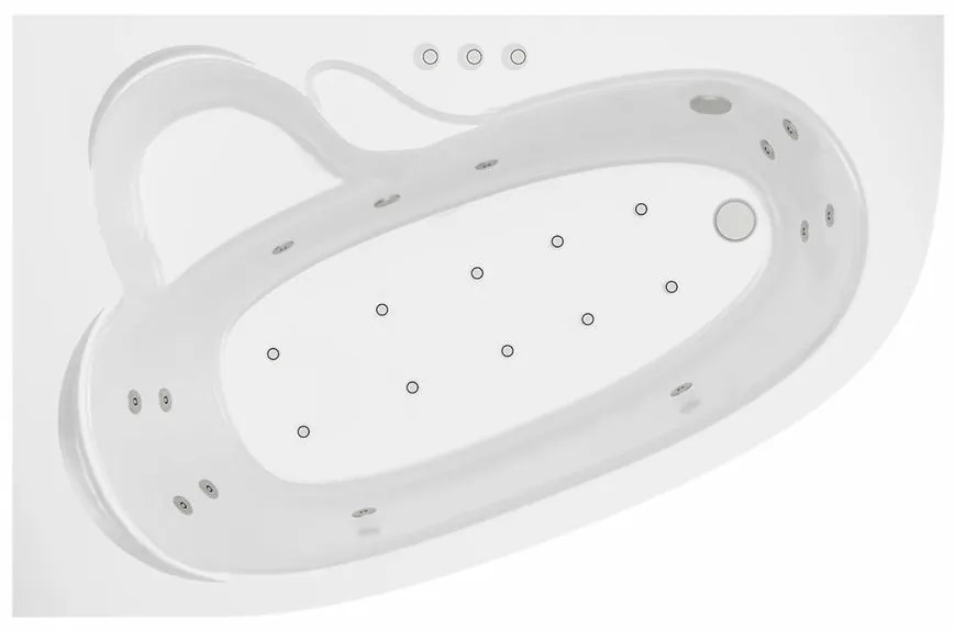 Vaňa s hydromasážou Madura 170/110 L 12DW+10DP pneumatické ovládanie