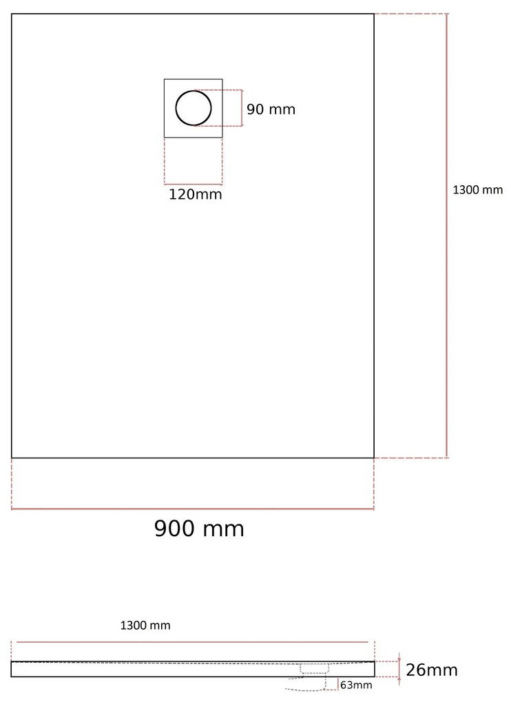 Erga Oldaf, SMC obdĺžniková sprchová vanička 130 x 90 cm, biela matná, ERG-GMA-OL-90130