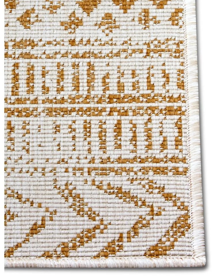 Okrovožlto-biely vonkajší koberec 80x150 cm Biri – NORTHRUGS