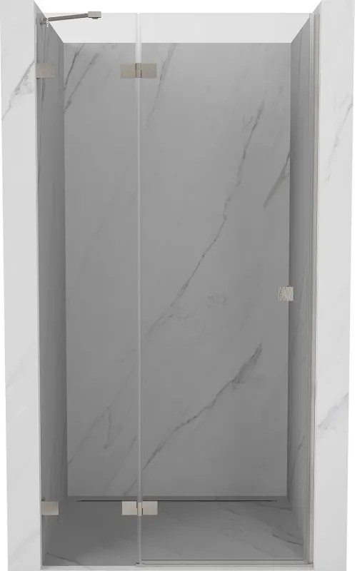 Mexen, Mexen Lunar ľavé otočné sprchové dvere 125 cm, transparentné, brúsený nikel - 834-125-000-97-00-L