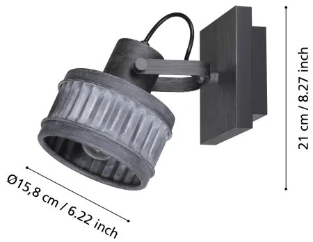 Eglo 43444 - Bodové svietidlo TURROCK 1xE27/28W/230V