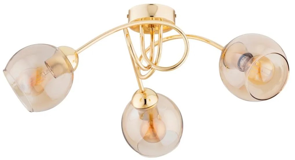 Prisadený luster SEYLA 3xE27/60W/230V zlatá/béžová