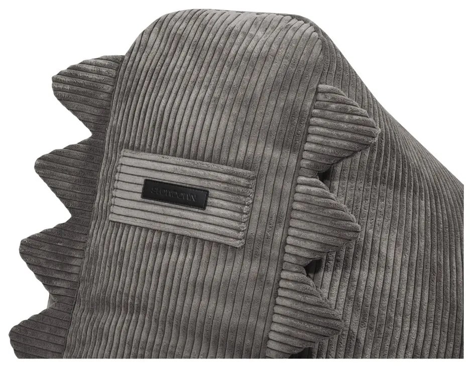 Svetlosivý menčestrový detský sedací vak Snug 80 Dragon – SLOWDOWN