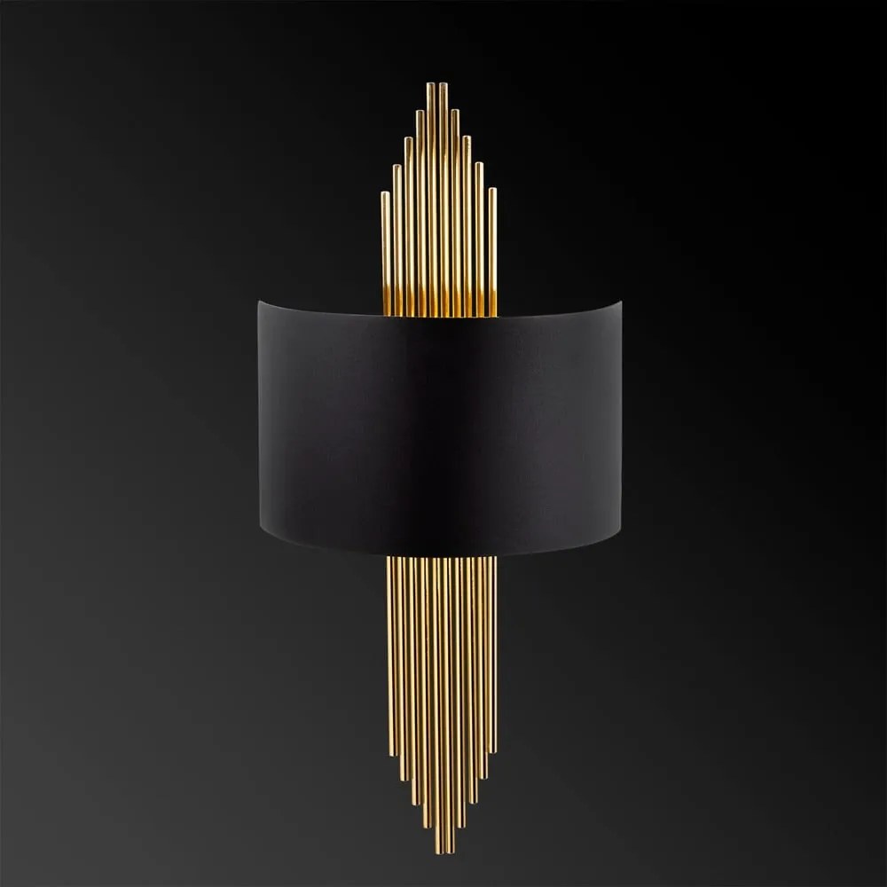 Čierne/v zlatej farbe nástenné svietidlo Rayi – Opviq lights