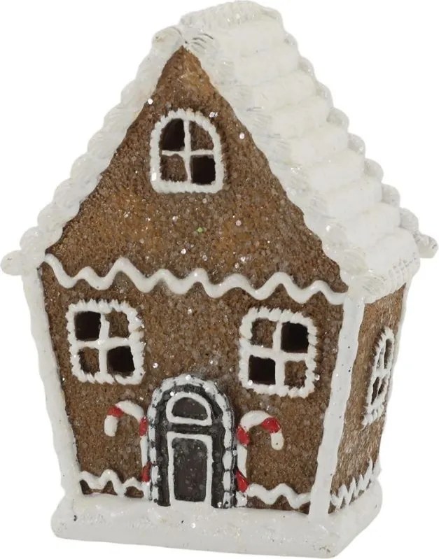 Perníková chalúpka Gingerbread Noël LED - 9,5 * 5 * 12,5 cm / 2xLR44