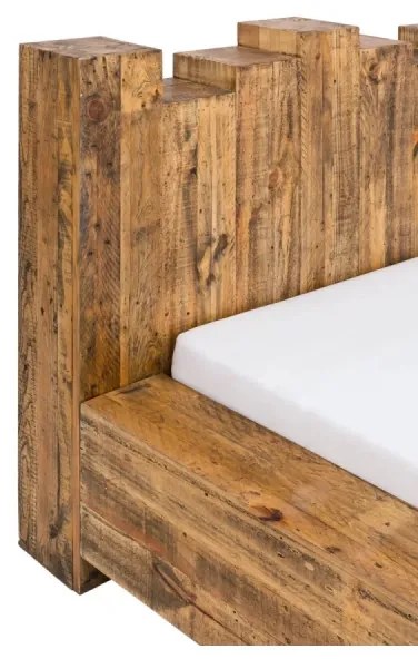 furniture-nabytek.cz - Masívna posteľ Kingsburgh z recyklovanej borovice, lakovaná, hnedá