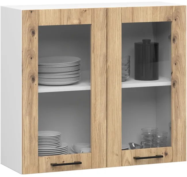 Horná kuchynská skrinka OLIWIA W80 H720 biela / dub artisan