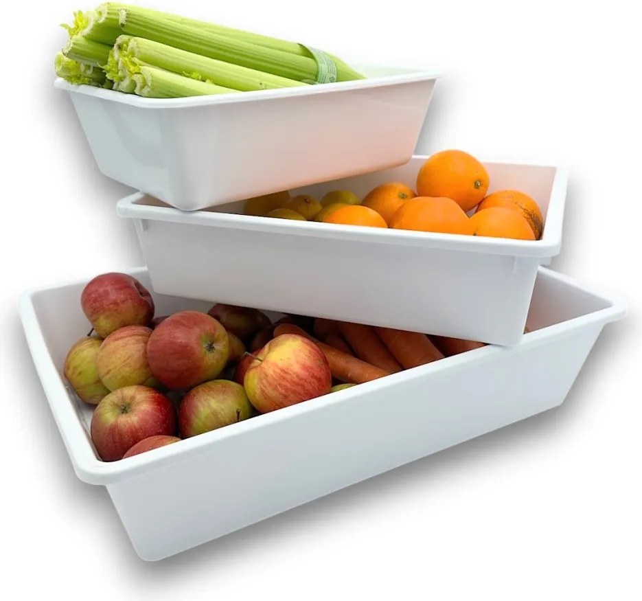 usporadejto.cz 2. akosť - Organizér, úložný box do hlbokých skríň a špájz, TRAY - 50 x 34 x 12cm, biela