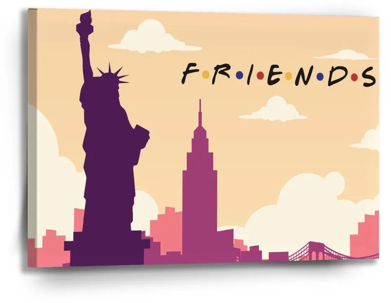 Sablio Obraz Seriál Priatelia FRIENDS Socha Slobody - 90x60 cm