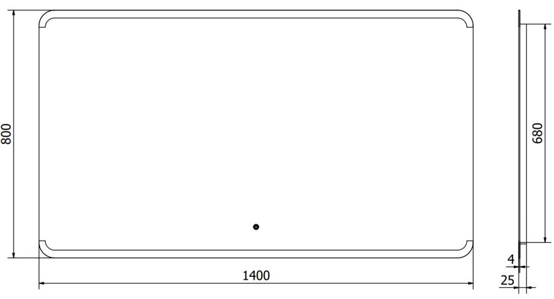 Mexen Nida, LED kúpeľňové zrkadlo s podsvietením 140x080 cm, 6000K, ochrana proti zahmlievaniu, 9806-140-080-611-00