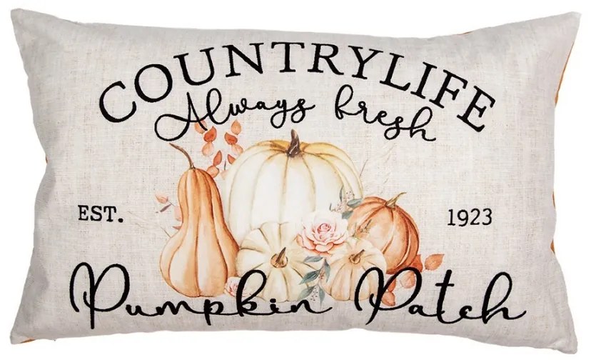 Béžovo-oranžová obliečka na vankúš s tekvicami Pumpkin Patch - 30*50 cm