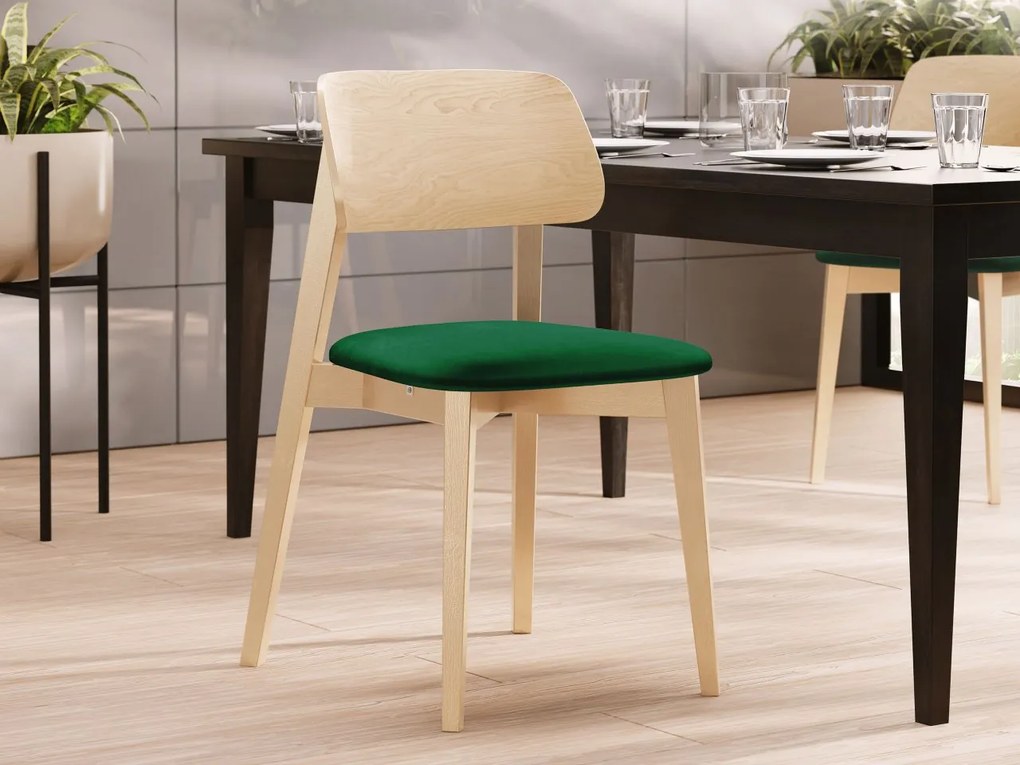 Čalúnená jedálenská stolička KT63, Dostupné poťahy: Magic Velvet 2219, Farby: czarny