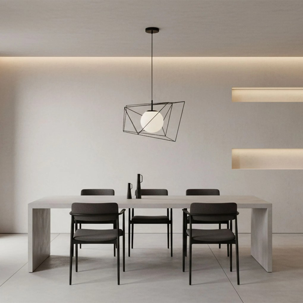 Toolight Toolight, závesná stropná lampa 1xE27 APP1022-1CP, čierna-biela, OSW-06112