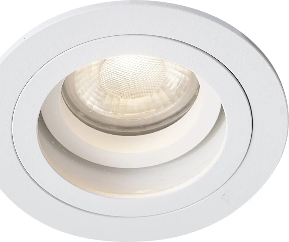 Sada 6 moderných zapustených bodových svetiel biela otočná a naklápacia IP44 - Chuck