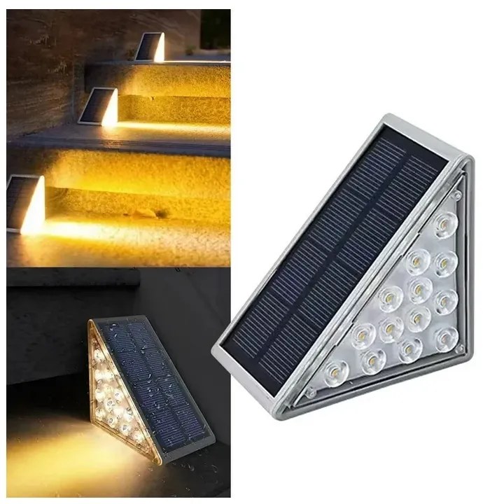 AFF Sada solárneho schodiskového osvetlenia - LED biele svetlo - 6 ks