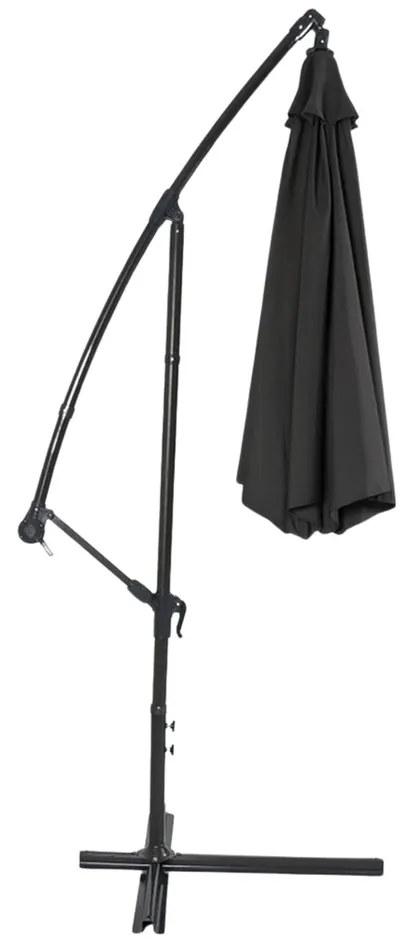 LEAN Bočný záhradný slnečník s nastaviteľným sklonom – 350 x 250 cm, antracitový