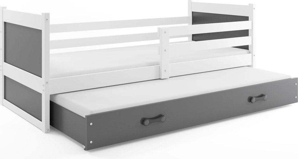 Posteľ s prístelkou RICO 2 200x90 Biela - Grafitová