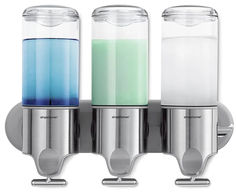 Nástenný dávkovač mydla z nerezovej ocele v striebornej farbe 1.32 l - simplehuman