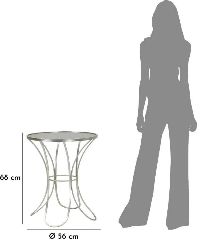 Odkladací stolík Trixy 56 cm strieborný