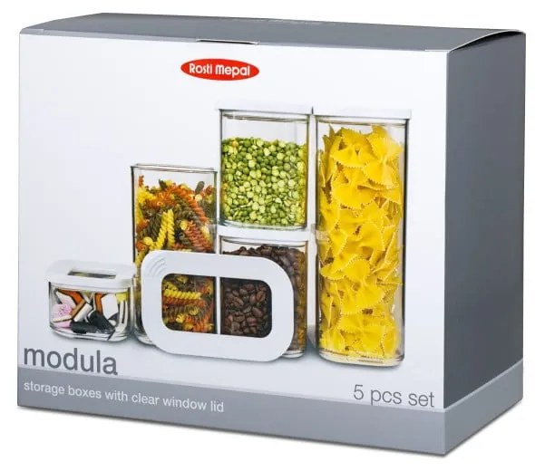 Dózy v súprave 5 ks na potraviny Modula White – Mepal
