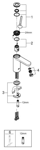 GROHE 23800000 - Umývadlová batéria GET, veľkosť M, lesklý chróm