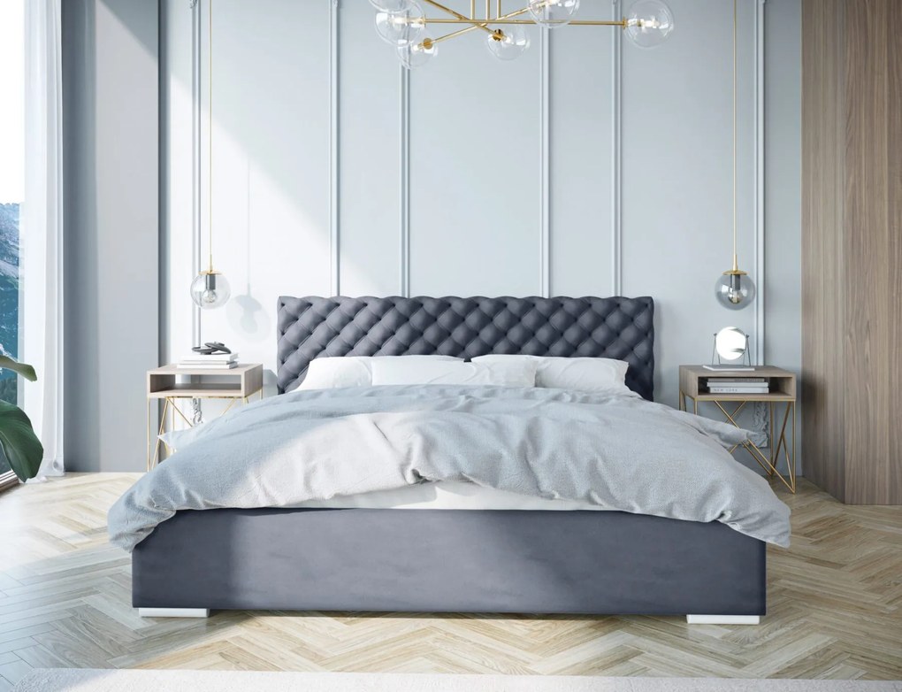 Moderná čalúnená posteľ FIGO - Drevený rám,160x200