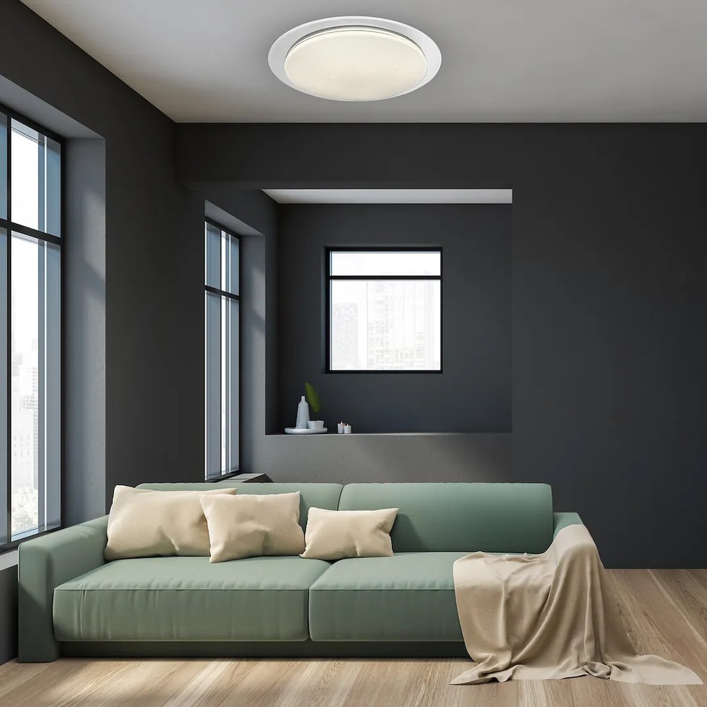 Stropné LED svietidlo Ontario, 1x LED 80w, 3000-6000k, w, s ovládačom