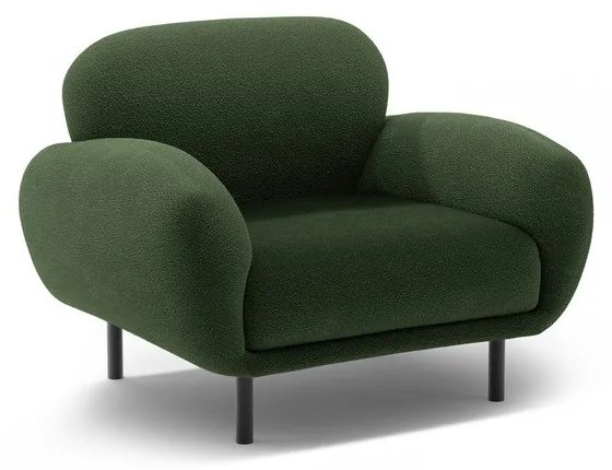 Zelené kreslo z textílie buklé Poppy – Micadoni