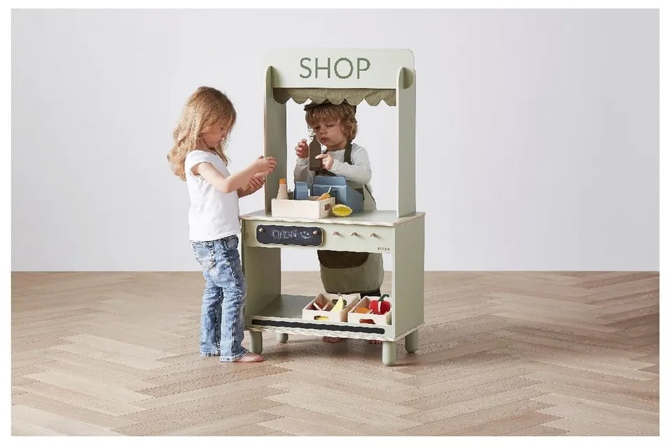 Drevený detský hrací set Flexa Play Shop Vegetables