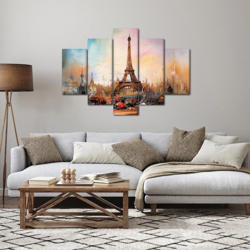 Obraz - Maľba Eiffelovej veže (150x105 cm)