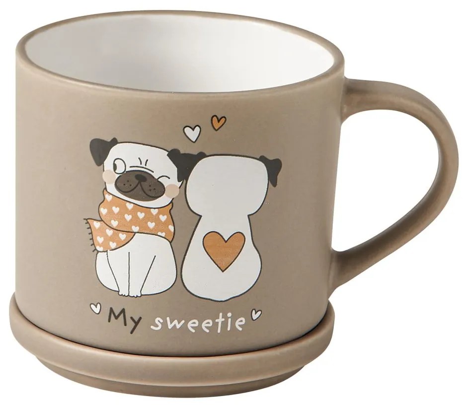 Béžovo-svetlohnedé porcelánové hrnčeky v súprave 2 ks 35 ml – Brandani