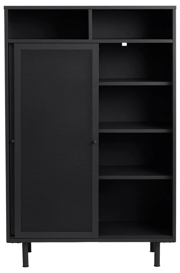 Čierna kovová skrinka s posuvnými dverami 90x140x40 cm Veep – Unique Furniture