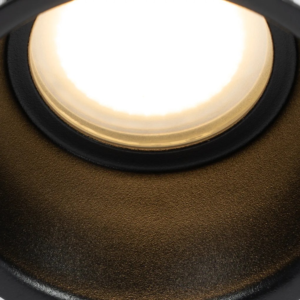 Inteligentné Zapustené Bodové Svetlo Čierne IP44 vrátane Wifi GU10 50mm - Dept